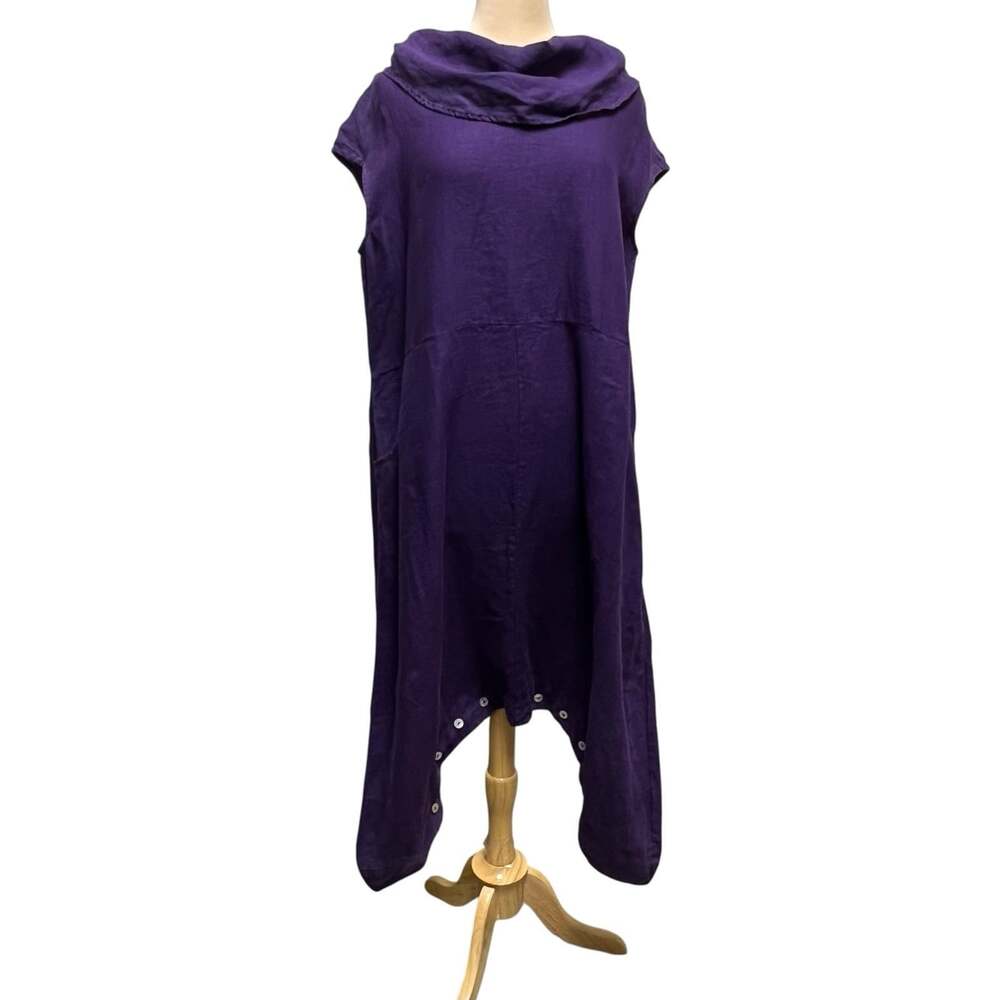 Bryn Walker Linen Atticus Romper  Jumpsuit Dress Women’s M Cowl Neck S/S USA